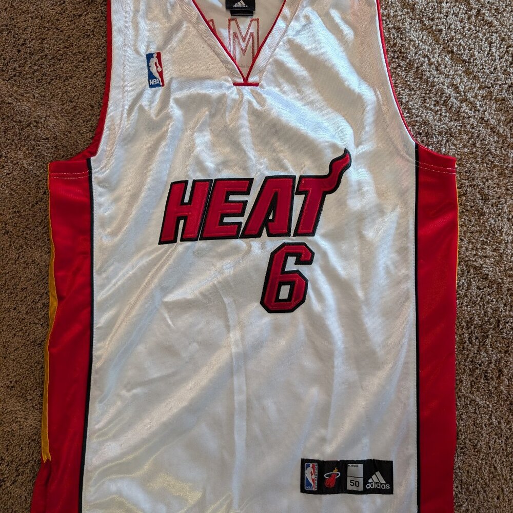 Vintage ADIDAS Authentic Miami Heat LeBron James #6 Size 50